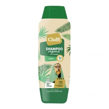 Shampoo Club Pet Vegano Coco 3 em 1 500ml