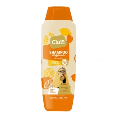 Shampoo Club Pet Vegano Frutas Cítricas 2 em 1 500ml
