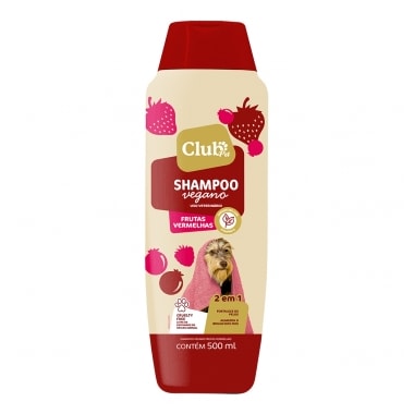 Shampoo Club Pet Vegano Frutas Vermelhas 2 em 1 500ml