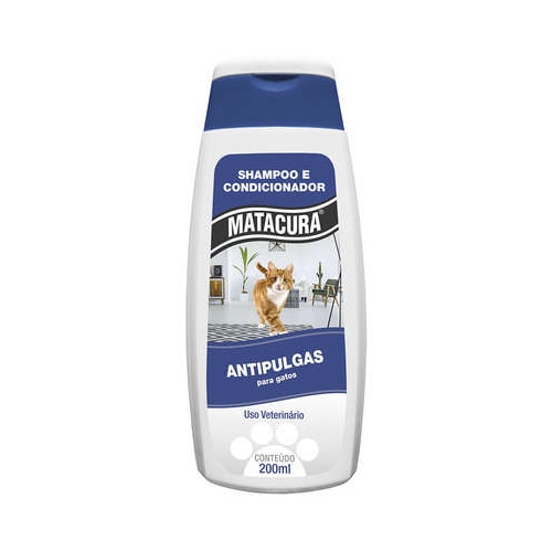 Shampoo e Condicionador Antipulgas Matacura Gatos 200ml
