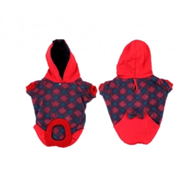 Suéter Club Pet Soft com Capuz e Bolso Estampado Médio