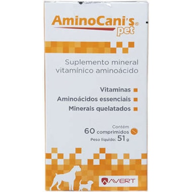 Suplemento Alimentar Amino Canis Pet com 60 comprimidos