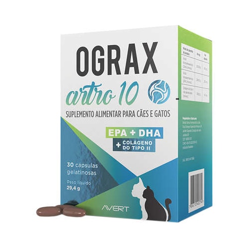 Suplemento Alimentar Ograx Artro 10 com 30 capsulas