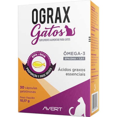 Suplemento Alimentar Ograx Gatos com 30 capsulas