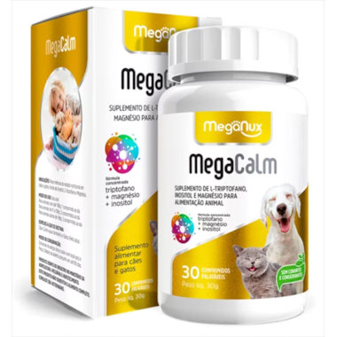 Suplemento Mega Calm com 30 comprimidos