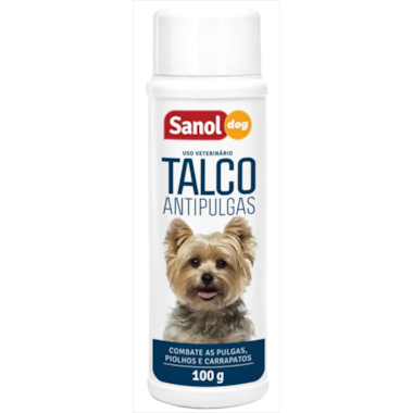 Talco Antipulgas e Carrapatos Sanol 100g