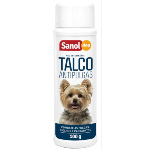 Talco Antipulgas e Carrapatos Sanol 100g