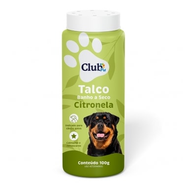 Talco Banho a Seco Club Pet Citronela 100g