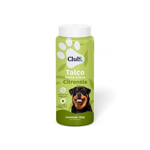 Talco Banho a Seco Club Pet Citronela 100g