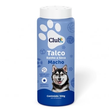 Talco Banho a Seco Club Pet Macho 100g
