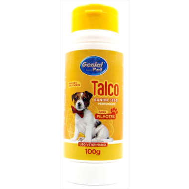 Talco Banho a Seco Genial Pet Filhotes 100g