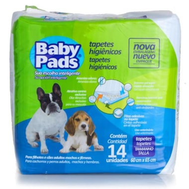 Tapete Higiênico Baby Pads 60x60cm com 14 unidades