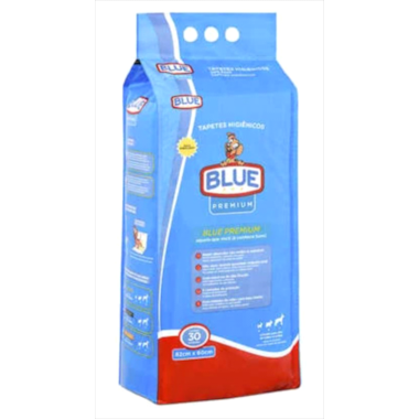 Tapete Higiênico Blue Premium 80x60cm com 30 unidades