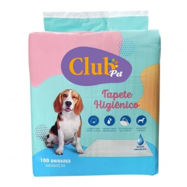 Tapete Higiênico Club Pet 60x60cm com 100 unidades