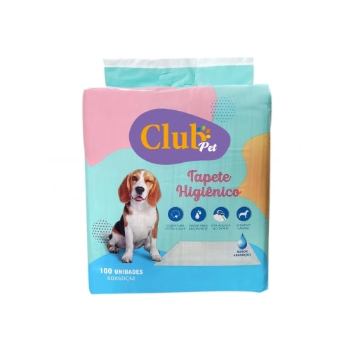 Tapete Higiênico Club Pet 60x60cm com 100 unidades