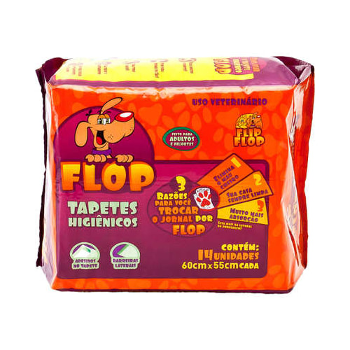Tapete Higiênico Flop 60x55cm com 14 unidades
