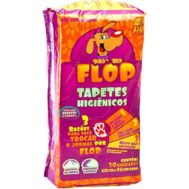 Tapete Higiênico Flop 60x55cm com 30 unidades