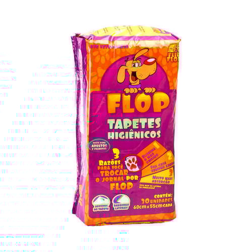 Tapete Higiênico Flop 60x55cm com 30 unidades