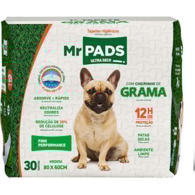 Tapete Higiênico Mr Pads Grama 80x60 com 30 unidades