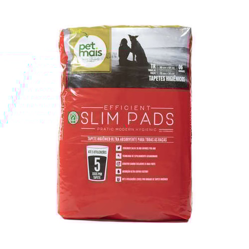 Tapete Higiênico Petmais Slim Pads 80x60cm com 6 unidades