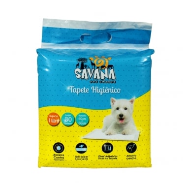 Tapete Higiênico Savana 60x60cm com 30 unidades