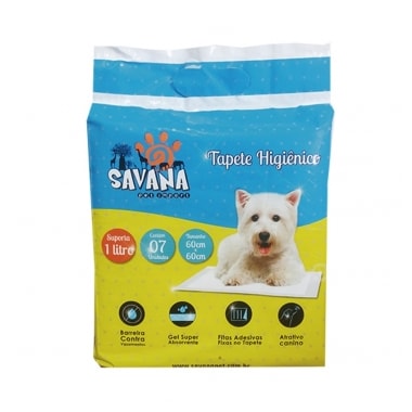 Tapete Higiênico Savana 60x60cm com 7 unidades