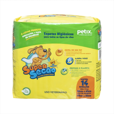 Tapete Higiênico Super Secão 80x60cm com 14 unidades