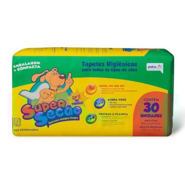 Tapete Higiênico Super Secão 80x60cm com 30 unidades