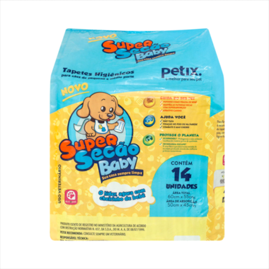 Tapete Higiênico Super Secão Baby 60x55cm com 14 unidades