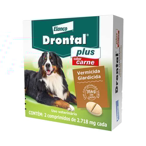 Vermífugo Drontal Plus Carne - Acima de 35kg - com 2 comprimidos