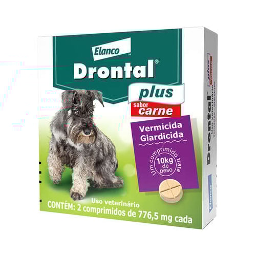 Vermífugo Drontal Plus Carne - Ate 10kg - com 2 comprimidos