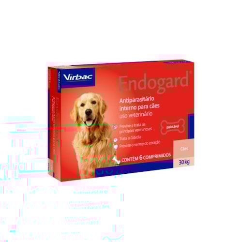 Vermífugo Endogard - 30kg - com 6 comprimidos