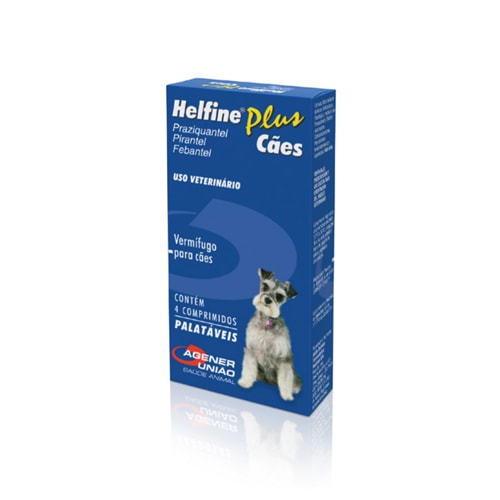 Vermífugo Helfine Plus Cães com 4 comprimidos