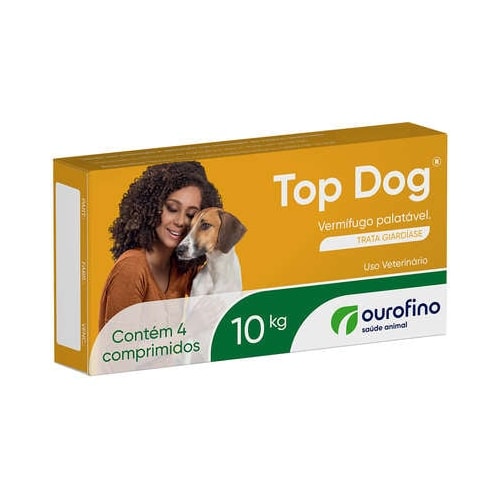Vermífugo Top Dog - 10kg - com 4 comprimidos