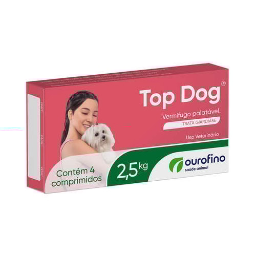Vermífugo Top Dog - 2,5kg - com 4 comprimidos