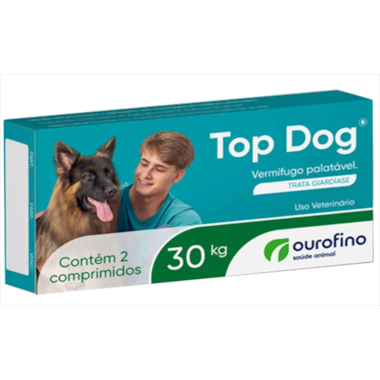 Vermífugo Top Dog para Cães de até 30kg com 2 comprimidos